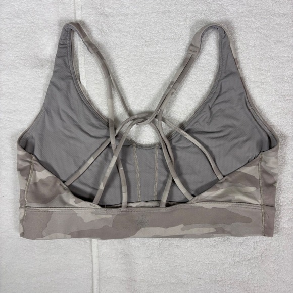 Athleta Womens Camo Sports Bra Small Criss Cross Straps Medium Support Athletic - Picture 2 of 6